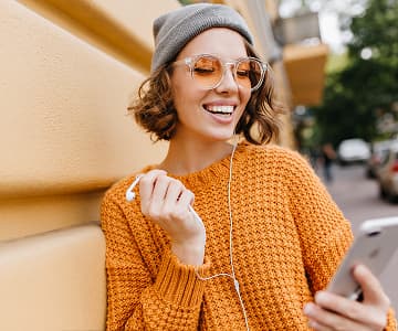 A girl with a phone in her hand